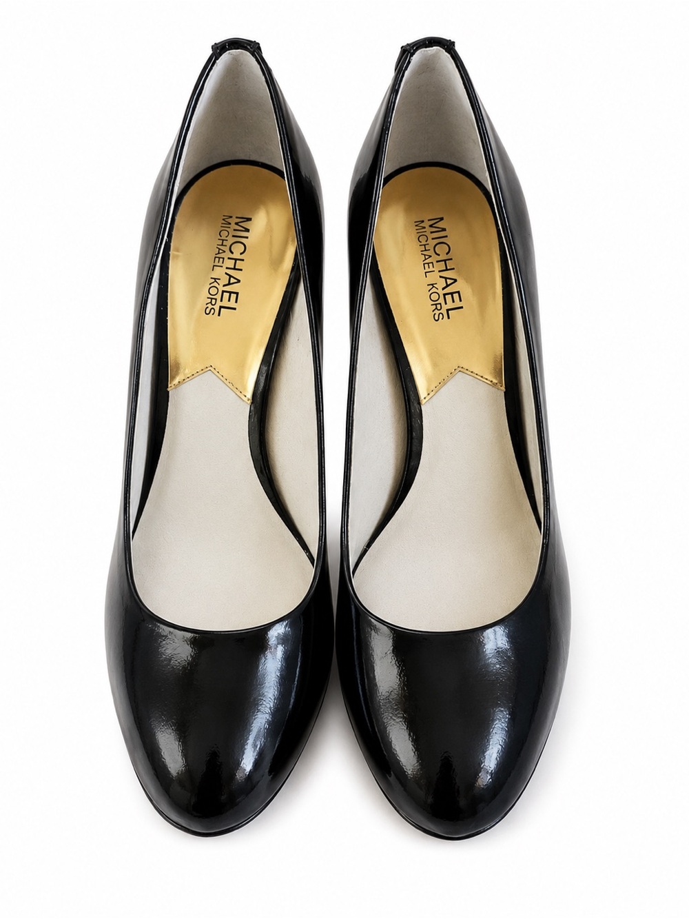 MICHAEL Michael Kors Black Patent Leather Round-Toe Pumps